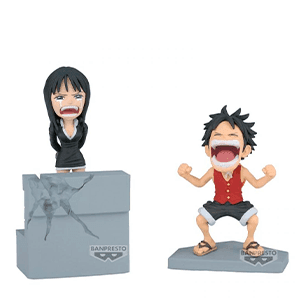 Figuras One Piece Log Stories Luffy & Nico Robin de 10 cm