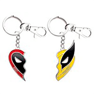 Set de 2 llaveros metalicos Marvel Deadpool y Lobezno