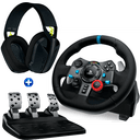 Logitech G29 Driving Force + Auriculares G435 PC - PS5 - PS4 - PS3 - Licencia PlayStation - Volante