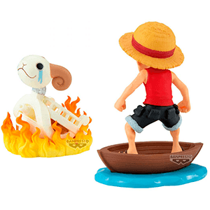 Figura One Piece Monkey.D.Luffy & Going Merry de 8 cm
