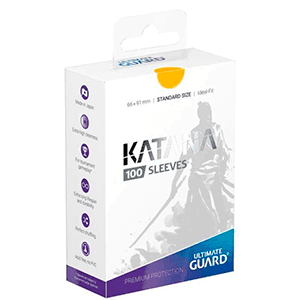 Fundas para cartas Ultimate Guard Katana Sleeves Tamaño Standard de color amarillo (100 uds)