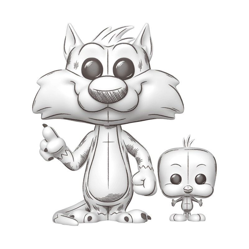 Figura POP&Buddy: Looney Tunes Silvestre y Piolín (Deco Dibujo)