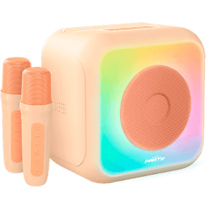 Altavoz karaoke con 2 micrófonos inalámbricos multicolor