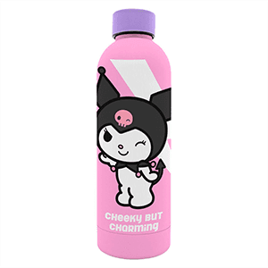 Botella de acero inoxidable soft touch Kuromi de 800 ml