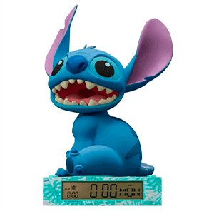 Lampara 3D Stitch con despertador y fecha