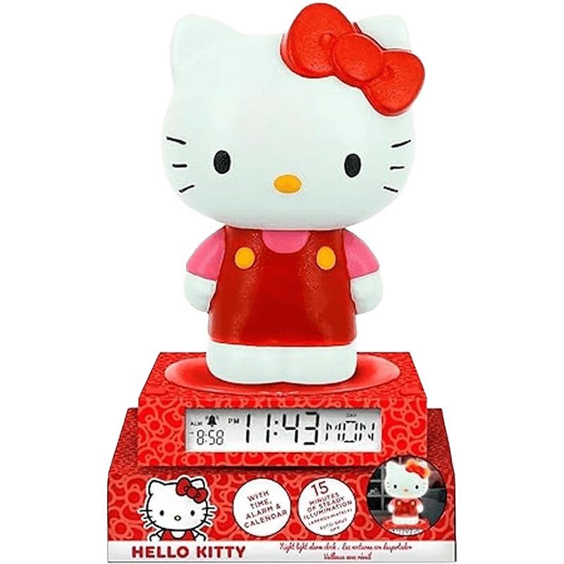 Lampara 3D Hello Kitty con despertador y fecha