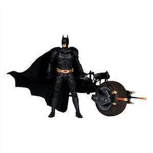 Figura DC Comics Batman The Dark Knight con Vehiculo y Batpod de 18 cm