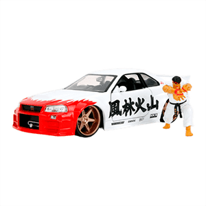 Pack Figura y Vehículo Street Fighter II Ryu and Nissan Skyline Gt-R Set (Escala 1/24) - Reacondicionado