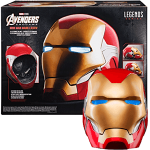 Casco electrónico premium de Iron Man Marvel Legends Series con efecto de luces