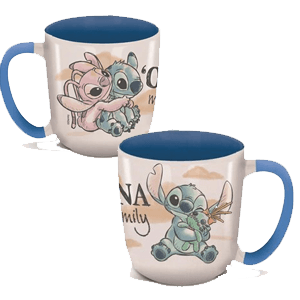 Taza de ceramica Elite Stitch y Angel de 380 ml