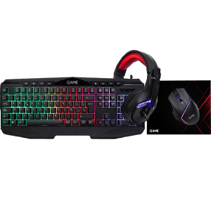 GAME PK3 Pack Gaming 4in1 RGB - Teclado + Raton + Alfombrilla + Auriculares - Pack Perifericos - Reacondicionado