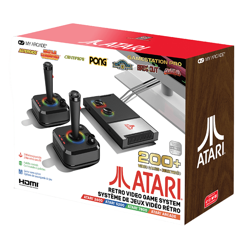 Consola Retro Gamestation Pro Atari + 2 sticks inalambricos e iluminacion RGB (200 juegos incluidos)