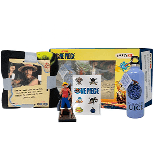 Caja de regalo One Piece (Figura + Botella + manta + pegatinas) - Reacondicionado