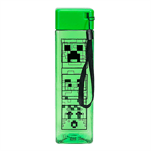 Botella cuadrada de plastico Minecraft Creeper de 500 ml