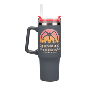 Vaso termo metálico con pajita Stranger Things 5 de 900ml