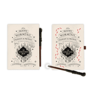 Cuaderno Premium A5 Mapa del Merodeador + Boligrafo con luz varita Harry Potter