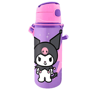 Botella de aluminio con asa Kuromi de 600 ml