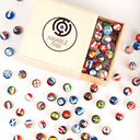 Colección Completa Small World Collection 115 canicas + Caja de Madera Serigrafiada
