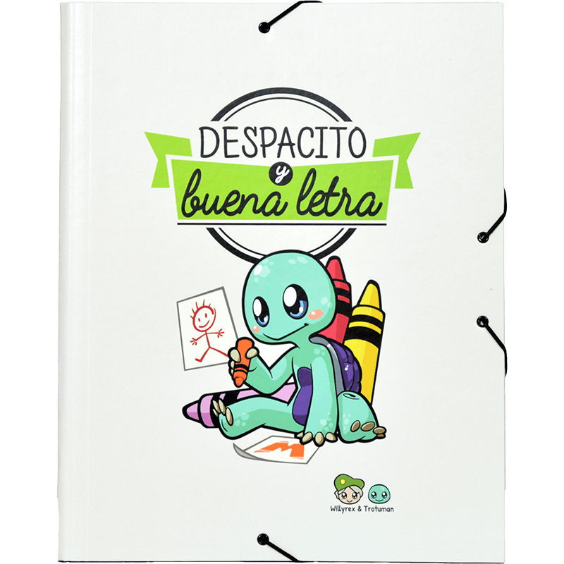 Carpeta de tapa dura con 12 separadores y goma de 2mm Trotuman Despacito y buena letra tamaño A4