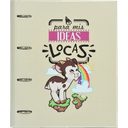 Carpeta de tapa dura con anillas Vakypandy para mis ideas locas letra tamaño A4 y 120 hojas