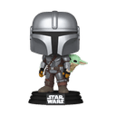 Figura POP TV: Star Wars The Mandalorian con Grogu (En la espalda)