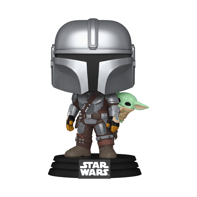 Figura POP TV: Star Wars The Mandalorian con Grogu (En la espalda)