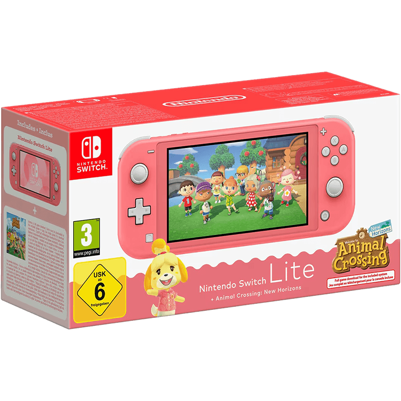 Nintendo Switch Lite Coral + Animal Crossing New Horizons