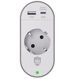 Force Power Lite Surge protector 1 socket USB A+C - Regleta