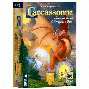 Juego de mesa Carcassonne. Expansion Dragones y Hadas