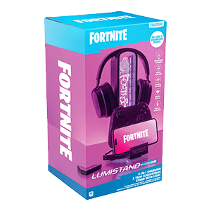 Soporte para auriculares, mando y dispositivo movil con iluminacion Fortnite