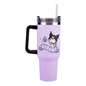 Vaso termo con pajita Kuromi de 900 ml