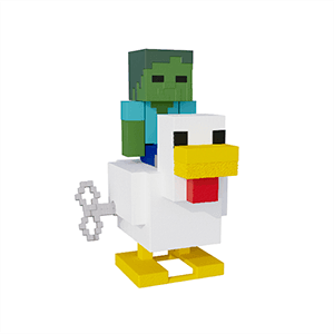 Figura con movimiento Minecraft Bebé Zombie y Jinete Avícola