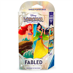 Disney Lorcana: Fabled Single Starter Deck B - Amber and Sapphire Ariel & Mulan (ingles) (REACONDICIONADO)
