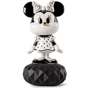 Figura de porcelana Lladró hecha a mano Minnie (Blanco y Negro) De 31 Cm