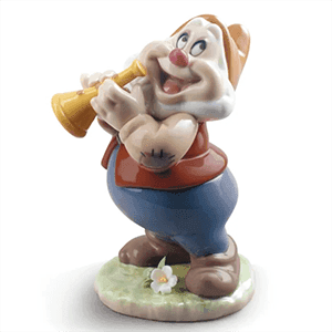 Figura de porcelana Lladró hecha a mano Enanito Feliz De 13 Cm
