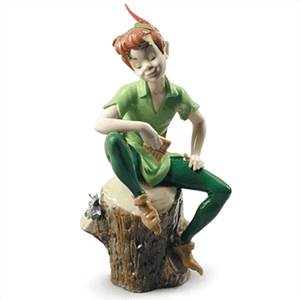 Figura de porcelana Lladró hecha a mano Peter Pan De 25 Cm