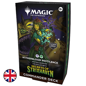 Mazo de cartas Magic: The Gathering Secrets of Strixhaven Witherbloom Pestilence Commander Deck (inglés)