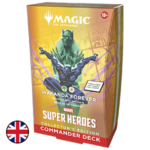 Mazo de cartas Magic: The Gathering Marvel Super Heroes Wakanda Forever Commander Deck Collector (inglés)