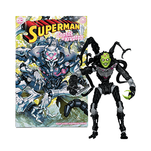 Figura DC Edicion Gold con comic Brainiac de 18 cm