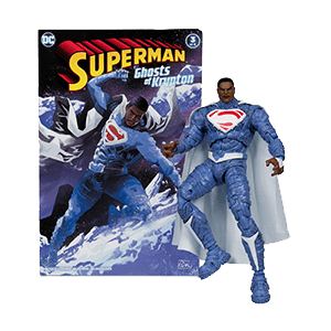 Figura DC Edicion Gold con comic Superman Earth 2  de 18 cm