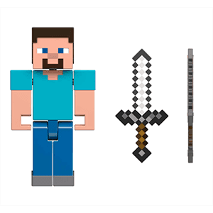Minecraft Figura de accion Steve con espada 8cm (REACONDICIONADO)