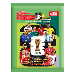 Megapack de cartas Adrenalyn FIFA World Cup 2026 (Archivador + 2 Sobres + 2cartas Ed.limitda + Guia + check list + Tablero)