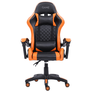 GAME GT1 Silla Gaming Ergonomica 2 cojines Reclinable 135º Negro-Naranja