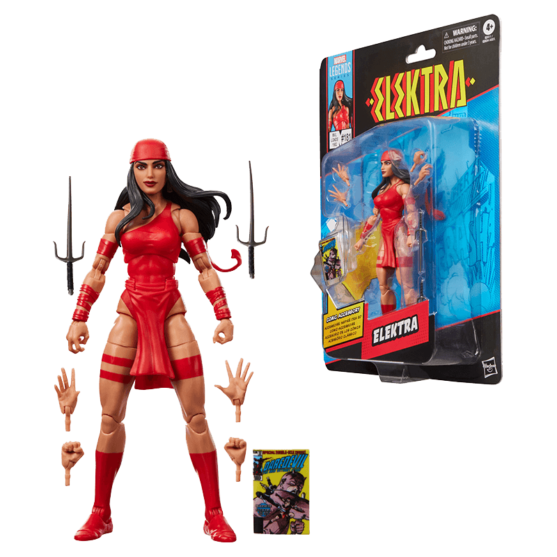 Figura Marvel Legends Elektra de 15 cm con Mini Comic