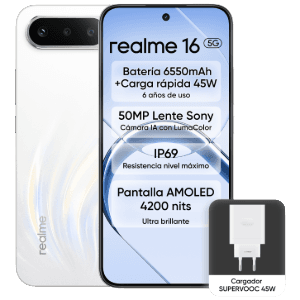 Realme 16 5G 8/256 White + Cargador 45W