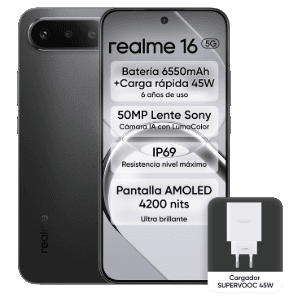 Realme 16 5G 8/256 Black + Cargador 45W