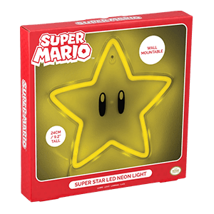 Iluminación de pared Super Mario Estrella LED Neon Light de 25 cm