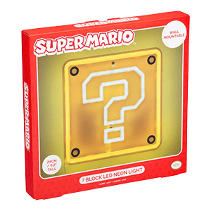 Iluminación de pared Super Mario Question Block LED Neon Light de 25 cm