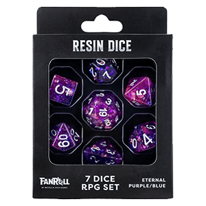 Set de 7 dados de resina Eternal Purple & Blue
