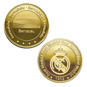 Moneda dorada Real Madrid Edición especial Escudo y Estadio Santiago Bernabeu